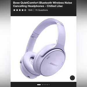 Bose QuietComfort Bluetooth Wireless Noise Cancelling Headphones- Chilled Lilac